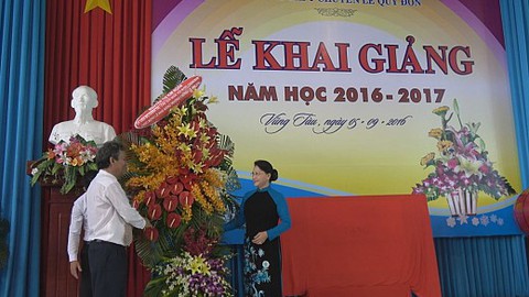 Chủ tịch Quốc hội Nguyễn Thị Kim Ngân dự lễ khai giảng tại Bà Rịa- Vũng Tàu