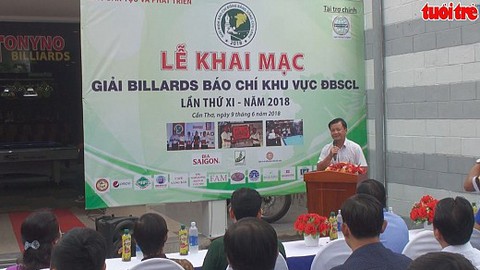 Hơn 100 cơ thủ tranh tài ở giải bi-da báo chí ĐBSCL