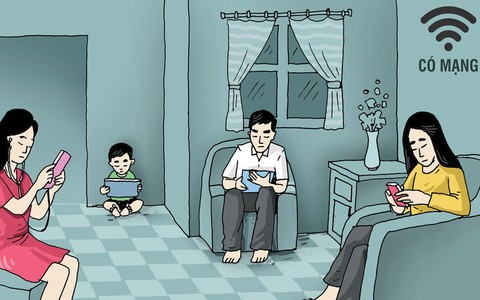 Nhà mình cúp mạng rồi, vui quá!