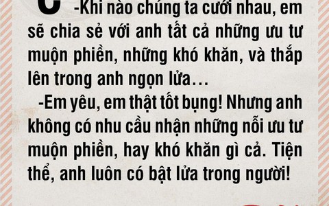 Em sẽ là ngọn lửa của đời anh, anh chịu hôn?