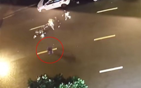 Tên cướp giật túi xách bị ngã, vứt xe máy bỏ chạy trối chết