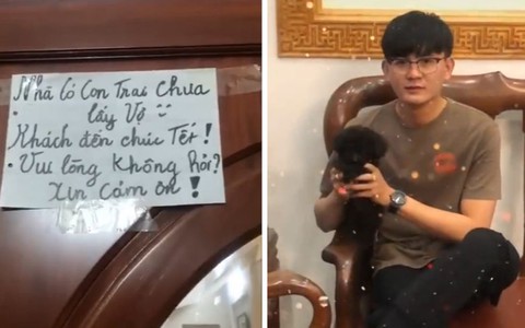 "Nhà có con trai chưa lấy vợ! Khách chúc Tết vui lòng không hỏi"