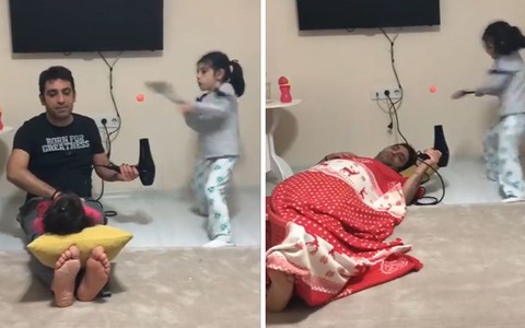 Ông bố cố gắng mang niềm vui cho con gái dù rất mệt mỏi