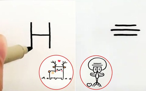 Vẽ nhân vật hoạt hình xinh xắn bằng những đường nét đơn giản