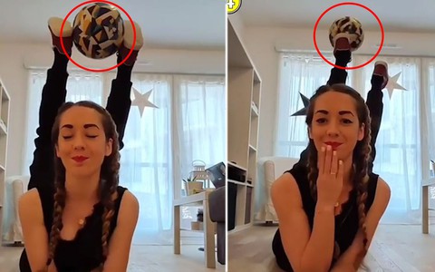 Hot girl vừa uốn dẻo vừa tâng bóng