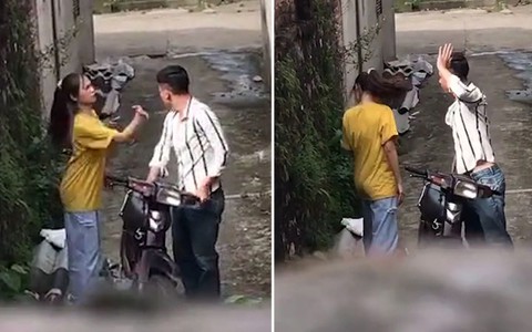 Chết cười cách chàng trai nhẫn nhịn khi bị người yêu tát
