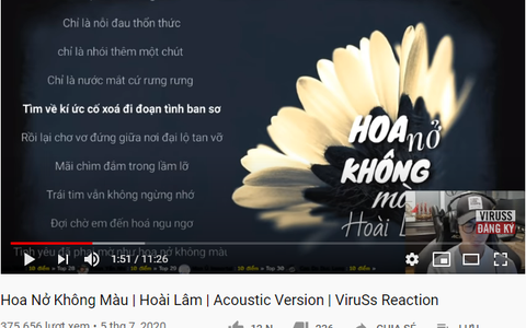 ViruSs: 'Hoa nở không màu' của Hoài Lâm hay nhưng bản phối không hợp thời
