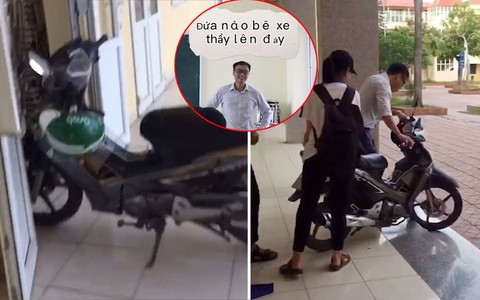 Thầy giáo 'giận tím người' khi bị lũ học sinh 'troll' đem xe máy lên tận cửa lớp học