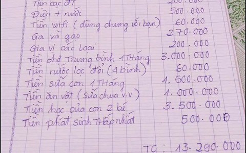 Nhà 4 người xài gần 15 triệu mỗi tháng, đã 'vặn não' tính toán chi tiêu, cô vợ vẫn bị chồng mắng 'tiêu hoang'