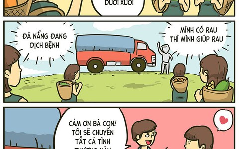 Đồng bào miền núi gùi lương thực chia sẻ với Đà Nẵng chống dịch