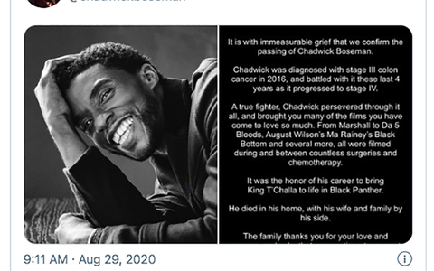 ‘Báo đen’ Chadwick Boseman qua đời ở tuổi 43