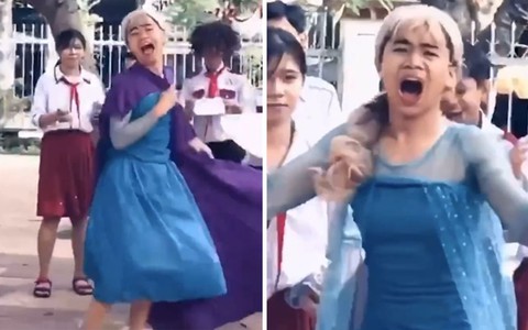 'Nữ hoàng băng giá' Elsa phiên bản học sinh