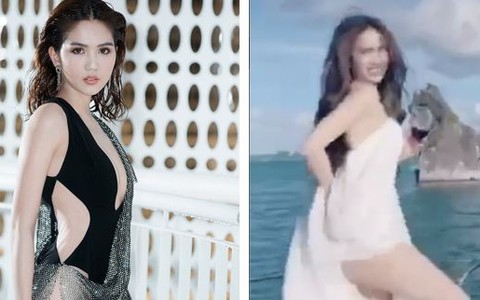 Ngọc Trinh 'chơi bạo' tự vén đầm khoe vòng ba tròn lẳng, ai làm lại chị?