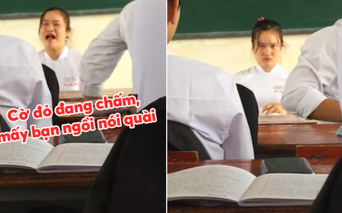 Nữ lớp trưởng nổi đóa khi lớp ồn trong giờ sinh hoạt 15 phút