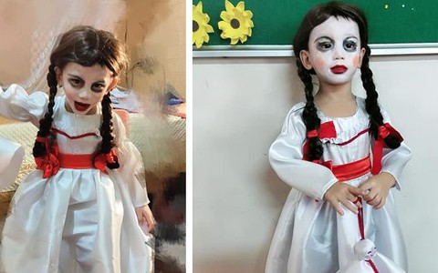 Cậu bé 5 tuổi hóa Annabella gây sốt CĐM trước thềm Halloween