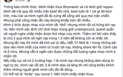 Rhymastic có hành động đẹp khi Torai9 bị rap fan tấn công dữ dội