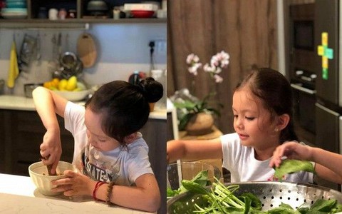 Hồng Nhung vui thích cưỡi ngựa cùng hai con