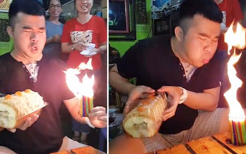 Pha thổi nến sinh nhật 'áp lực nhất năm' khiến nhiều người bật cười
