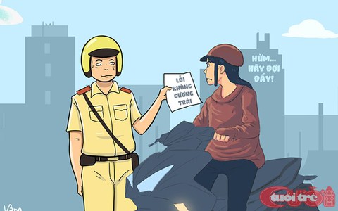 Đi xe máy thiếu 1 gương nhưng bị dính 'double' phạt