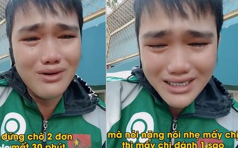 Tài xế xe ôm công nghệ mếu máo khi bị khách cho 'leo cây'