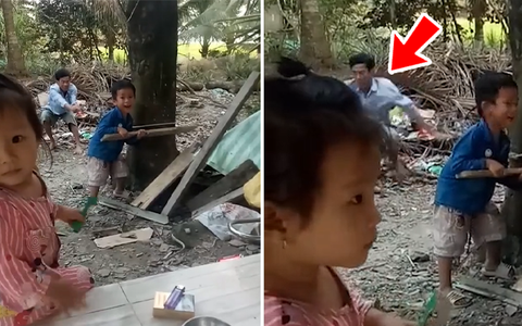 Máy cưa gỗ chạy động cơ bằng cơm, phát âm thanh bằng miệng