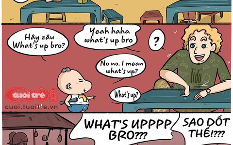 Thực hành ngoại ngữ tại một quán súp cua