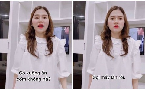 Vợ 'hùng hổ' trị chồng chống đối xuống ăn cơm