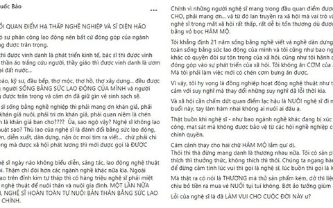 Bùi Quốc Bảo chốt hạ khán giả không nuôi nghệ sĩ, gây xôn xao