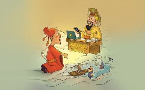 Ngọc Hoàng lo xa cho mùa lũ lụt