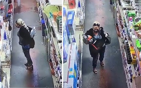 Tên trộm ngốc nghếch lấy máy cưa xích tìm cách giấu vào người