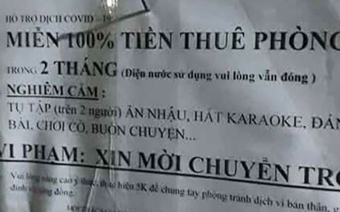 Ảnh vui 3/8: Miễn tiền trọ 2 tháng, vi phạm 5K xin chuyển trọ