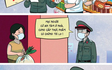 Cưng xỉu hình ảnh người lính đi siêu thị