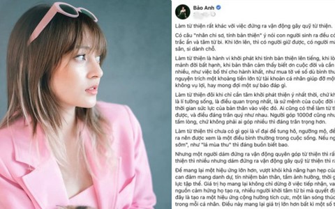 Bảo Anh 'vạ miệng' vì bất ngờ chia sẻ quan điểm chuyện thiện nguyện