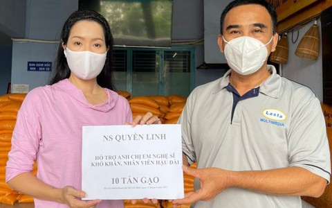 MC Quyền Linh quyên góp 10 tấn gạo giúp Trịnh Kim Chi làm từ thiện