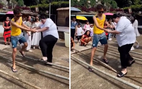 Không hiểu ý nhau, cặp đôi giậm nhảy gãy cả sạp