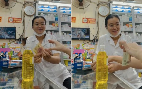 Cô gái bán thuốc tây rối đầu khi thối tiền cho khách