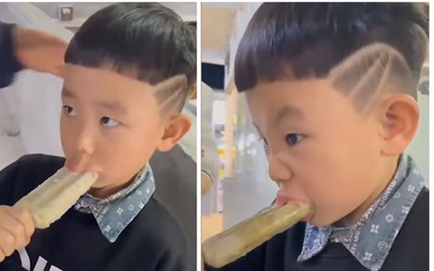 Bé trai bị kem dính chặt miệng