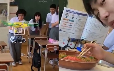 Cách học sinh Nhật Bản ăn vụng trong giờ học