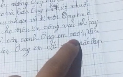 Cháu làm văn tả ông cao 1,25m