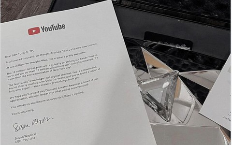 Sơn Tùng M-TP là nghệ sĩ Việt đầu tiên nhận nút kim cương YouTube