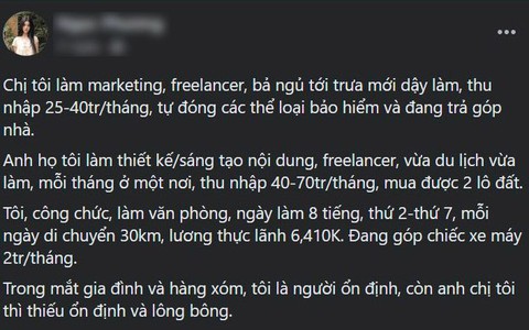 'Trong mắt ba mẹ, người thân, hàng xóm: Freelance = Thất nghiệp'