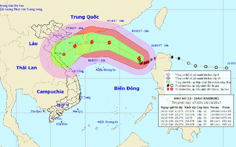 Bão số 11 có thể đổi hướng do không khí lạnh