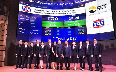 Sơn TOA thu về hàng trăm triệu USD sau IPO