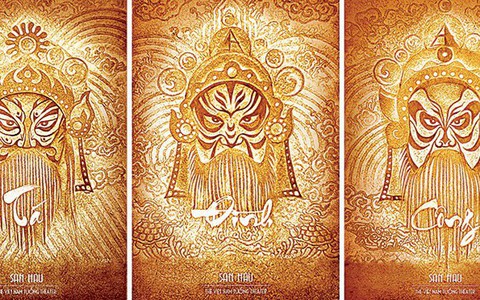 Poster vở tuồng cổ San Hậu chất liệu trúc chỉ đoạt giải thưởng Mỹ
