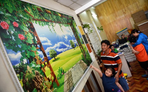 Nhà đẹp với tranh 3D