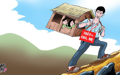 Từ tấm áo thầy vá cho em...