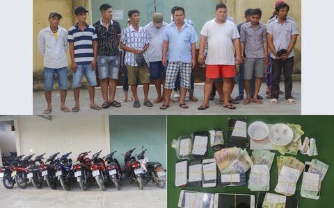 Công an Vĩnh Long bắt quả tang 48 người đánh bạc
