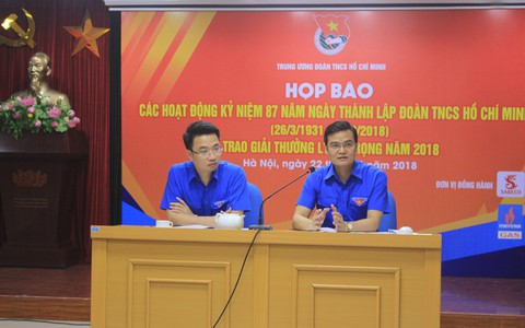 Ngày 26-3, 87 cán bộ Đoàn nhận giải thưởng Lý Tự Trọng