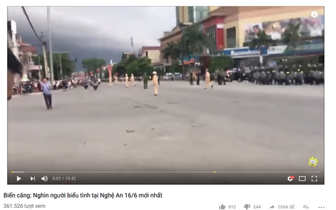 ‘Nghìn người biểu tình ở Nghệ An 16-6’ là clip bịa đặt