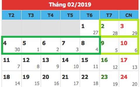 Người lao động sẽ nghỉ 9 ngày Tết Kỷ Hợi